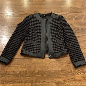 For Cynthia faux leather trimmed jacket, s